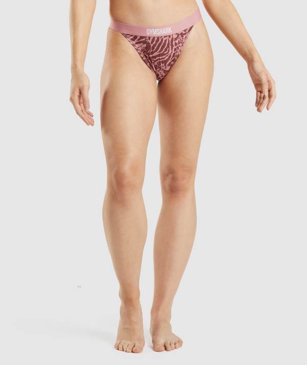Damske Spodne Pradlo Gymshark Cotton High Rise Thong Ruzove | PX9312506